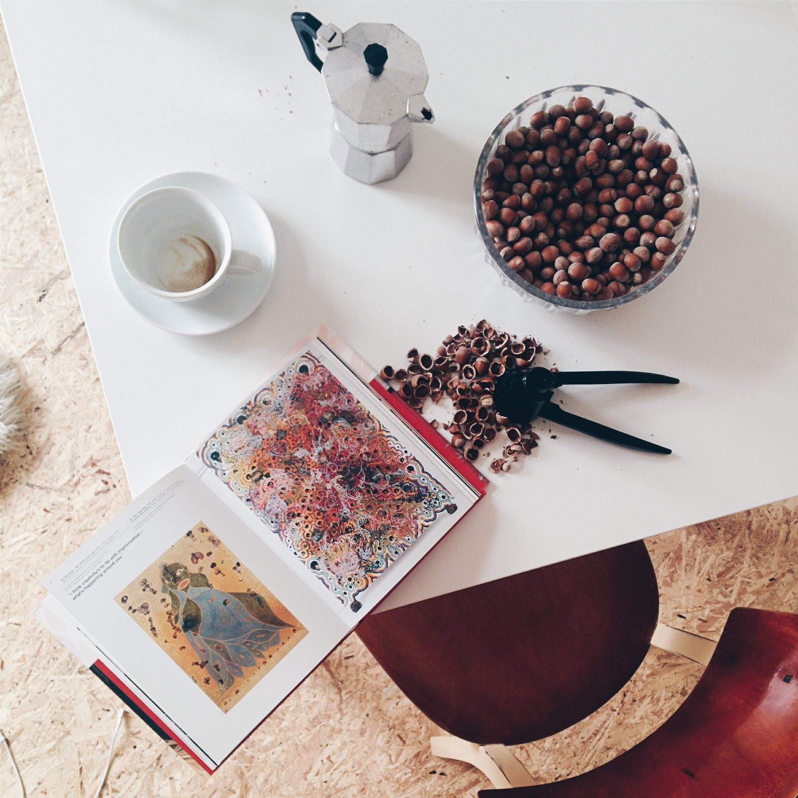 Nuts and coffee at home