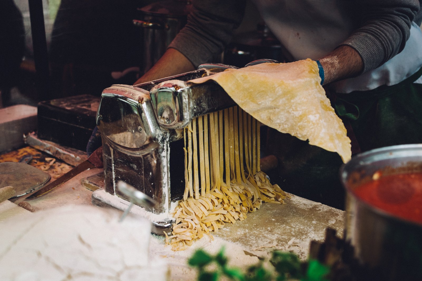 Making homemade pasta