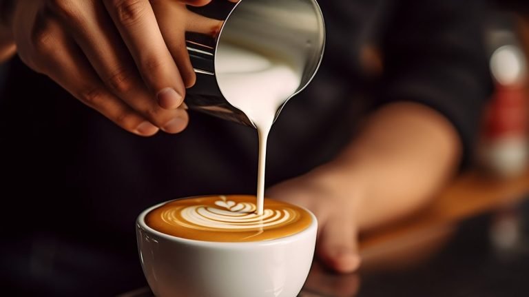 Barista making latte art | Pictures of food • Foodiesfeed • Food ...