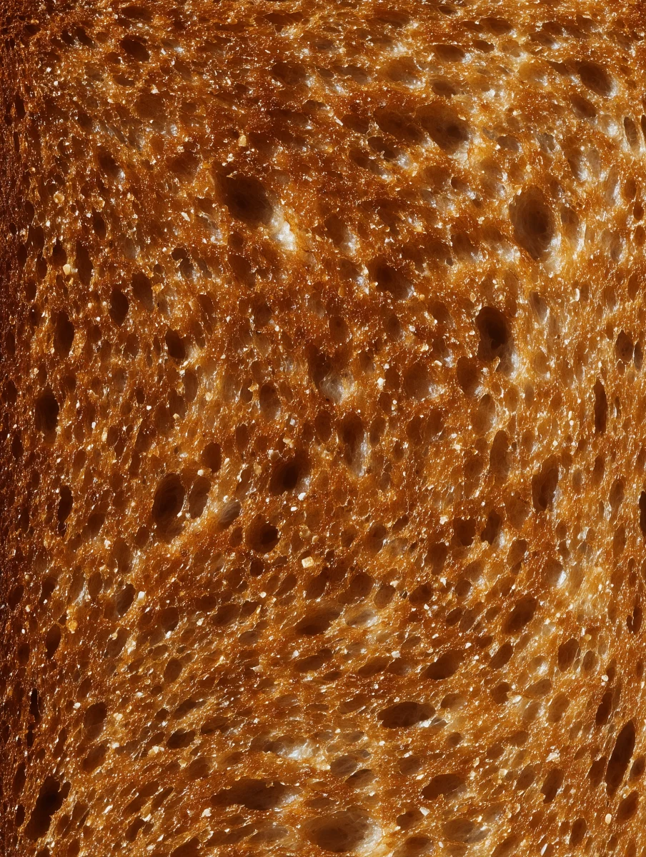 Close-Up of Crispy Brown Bread Texture 1 close up of crispy brown bread