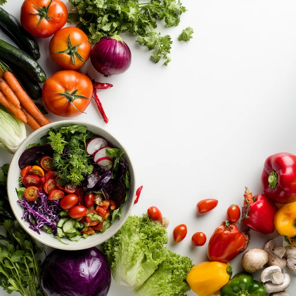 Colorful Fresh Vegetable Salad Arrangement 1 colorful fresh vegetable salad arrangement