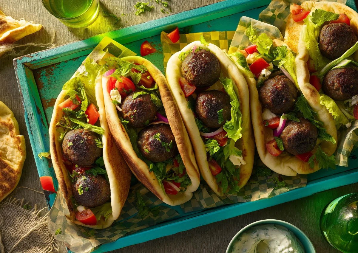 Delicious Falafel Pita Sandwiches with Fresh Toppings 1 delicious falafel pita sandwiches with fresh toppings