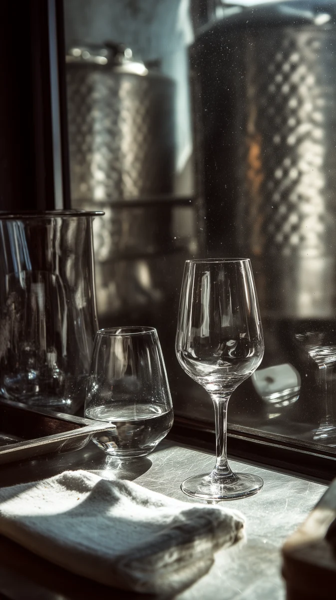 Elegant Wine Glasses with Reflections 1 elegant wine glasses with reflections