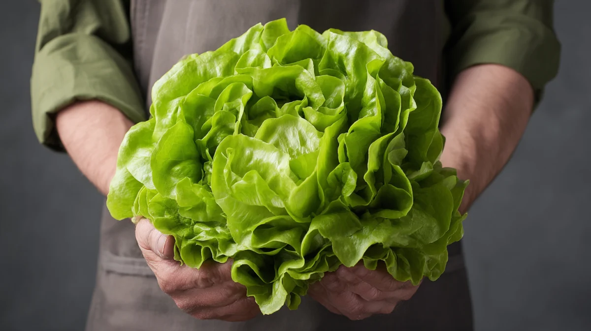 Fresh Green Lettuce Held with Care 1 fresh green lettuce held with care