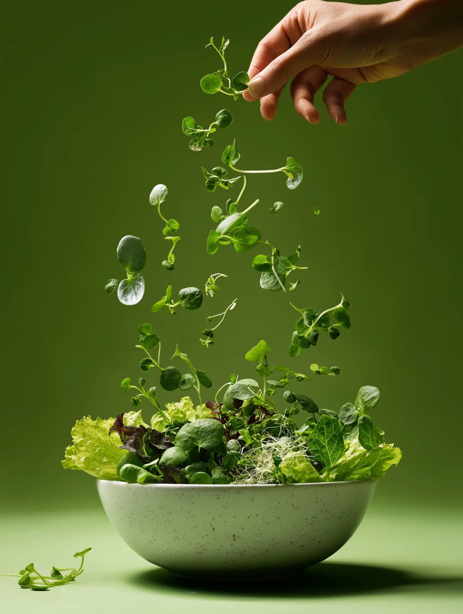 Fresh Greens Tossed in a Vibrant Bowl 1 fresh greens tossed in a vibrant bowl
