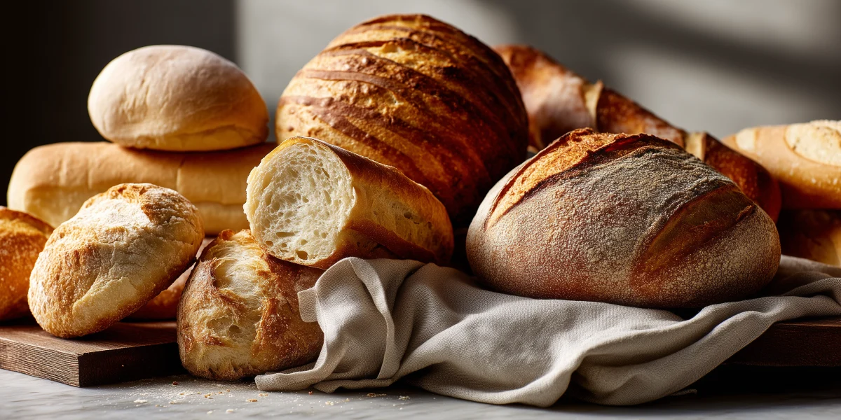 Freshly Baked Assortment of Artisan Breads 1 freshly baked assortment of artisan breads