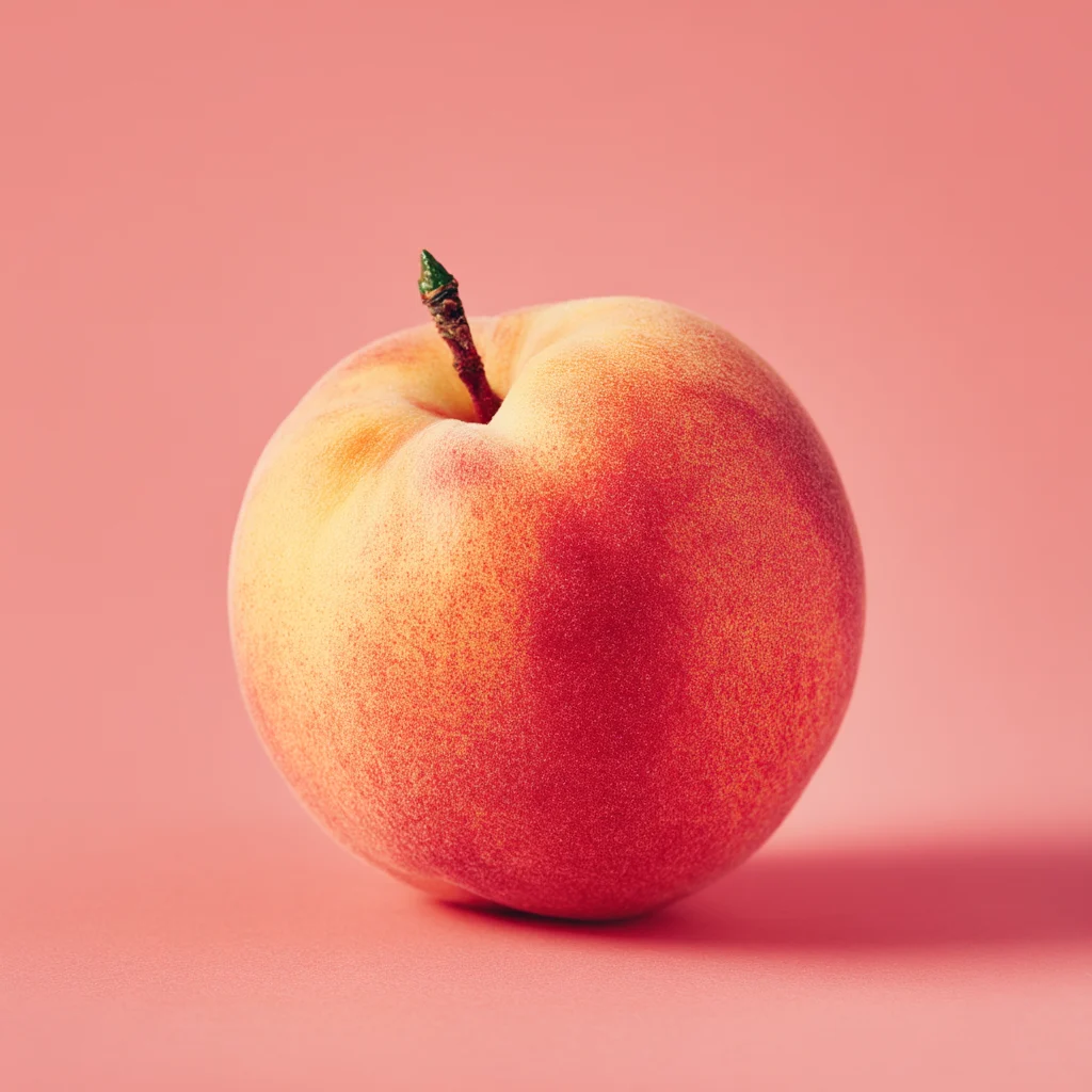 Juicy Peach with Vibrant Skin Against Pink Background 1 juicy peach with vibrant skin against pink background