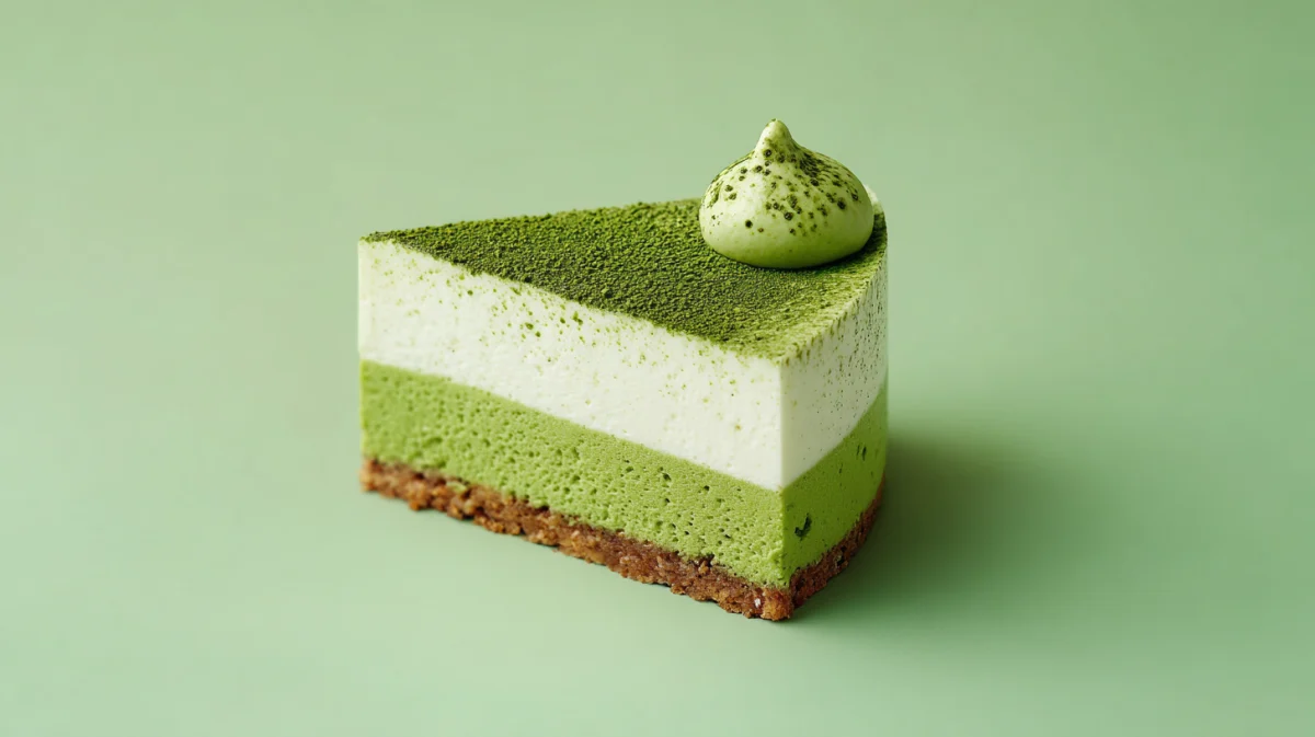 Matcha Layered Mousse Cake Slice 1 matcha layered mousse cake slice