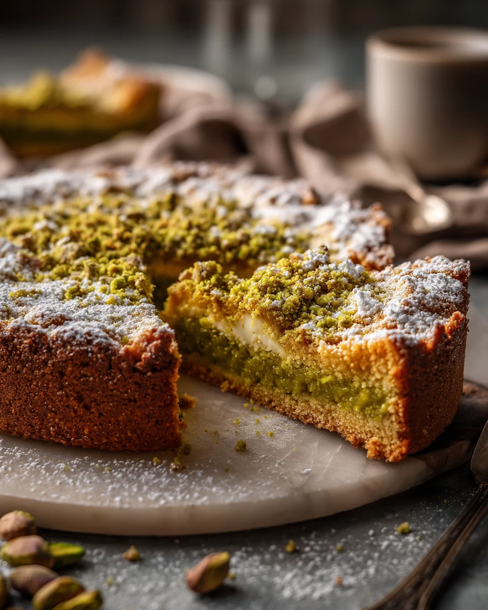 Pistachio Cake Slice with Creamy Filling 1 pistachio cake slice with creamy filling