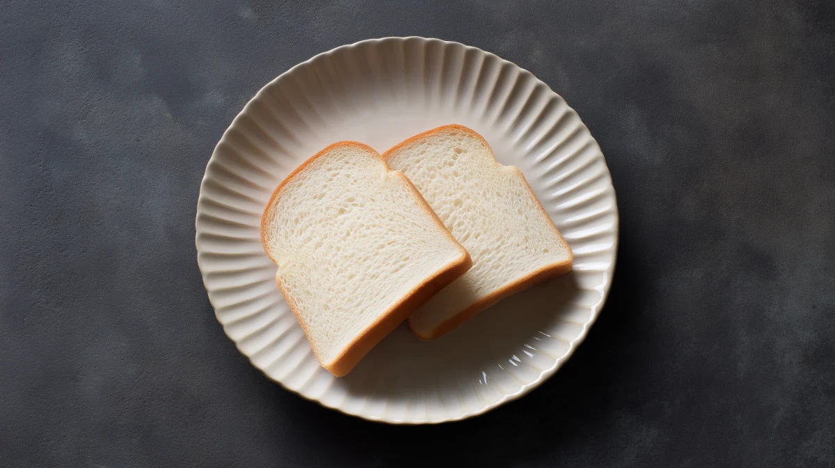 Slices of Fresh White Bread on Elegant Plate 1 slices of fresh white bread on elegant plate