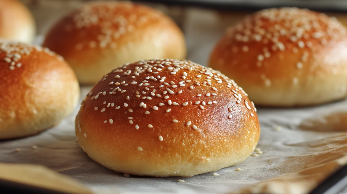 Soft Sesame Burger Buns Freshly Baked 1 soft sesame burger buns freshly baked