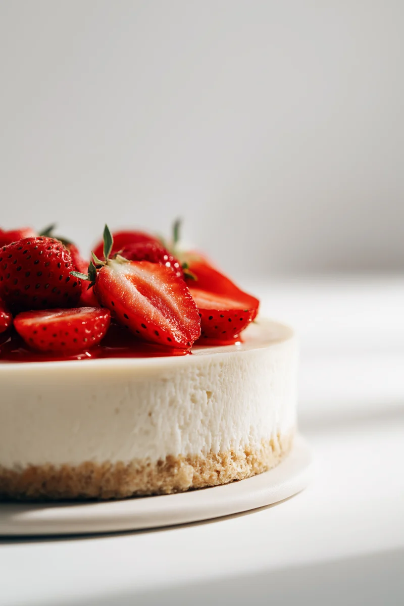 Strawberry Topped Cheesecake Delight 1 strawberry topped cheesecake delight
