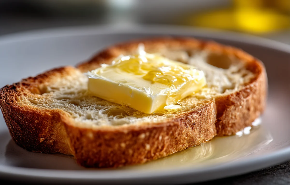 Toast with Butter and Drizzled Honey 1 toast with butter and drizzled honey