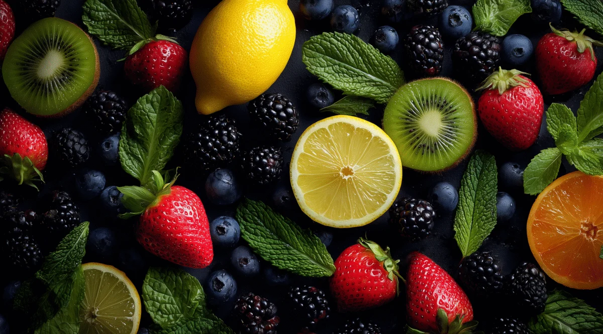 Colorful Assortment of Fresh Fruits 1 colorful assortment of fresh fruits