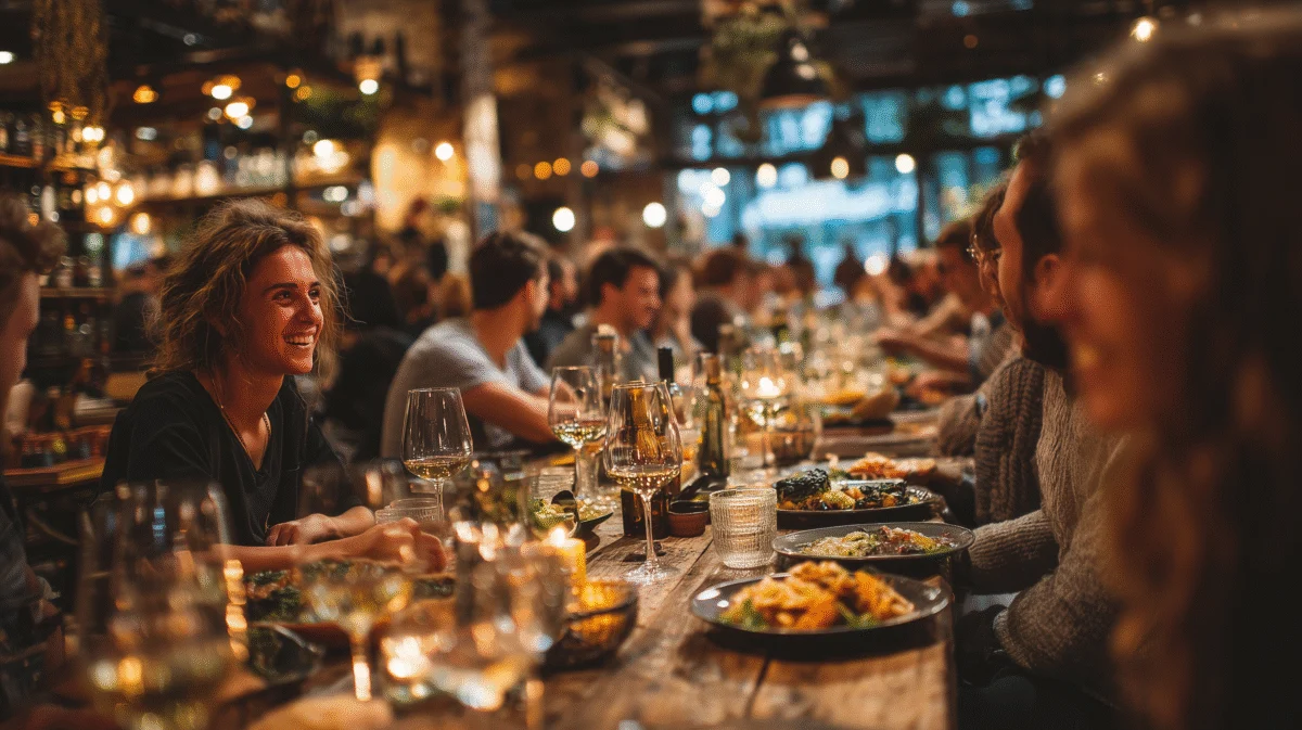 Cozy Dinner with Friends in Rustic Setting 1 cozy dinner with friends in rustic setting
