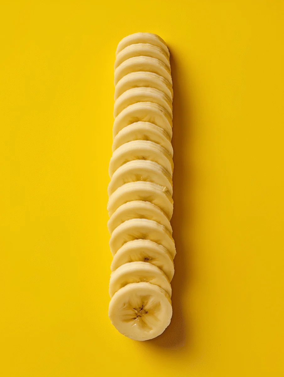 Sliced Banana on Vibrant Yellow Background 1 sliced banana on vibrant yellow background