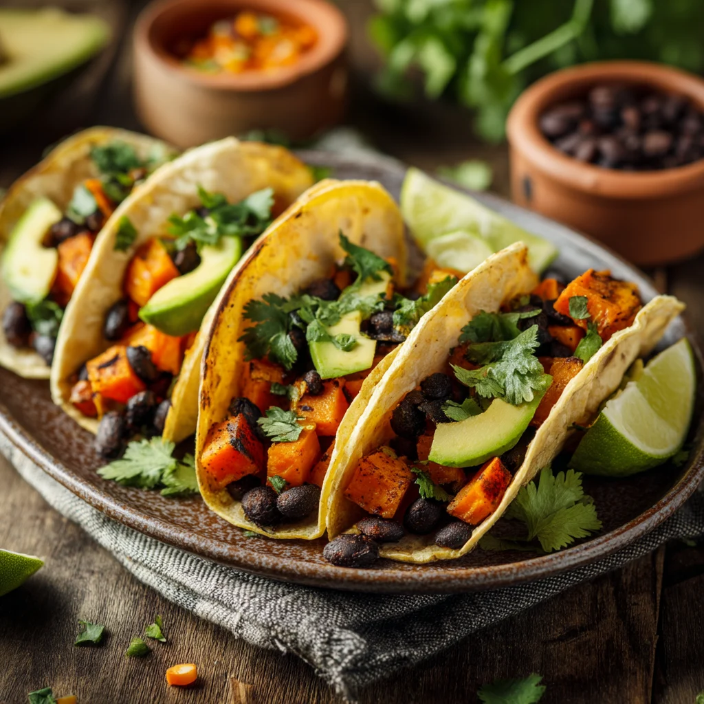 Smoky Sweet Potato Tacos with Black Beans 1 smoky sweet potato tacos with black beans