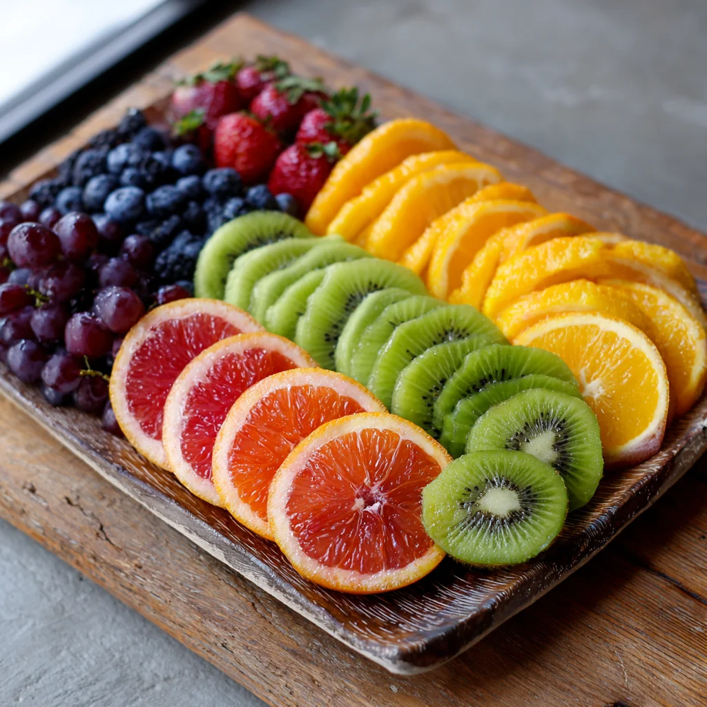 Vibrant Fruit Platter with Kiwi and Berries 1 vibrant fruit platter with kiwi and berries