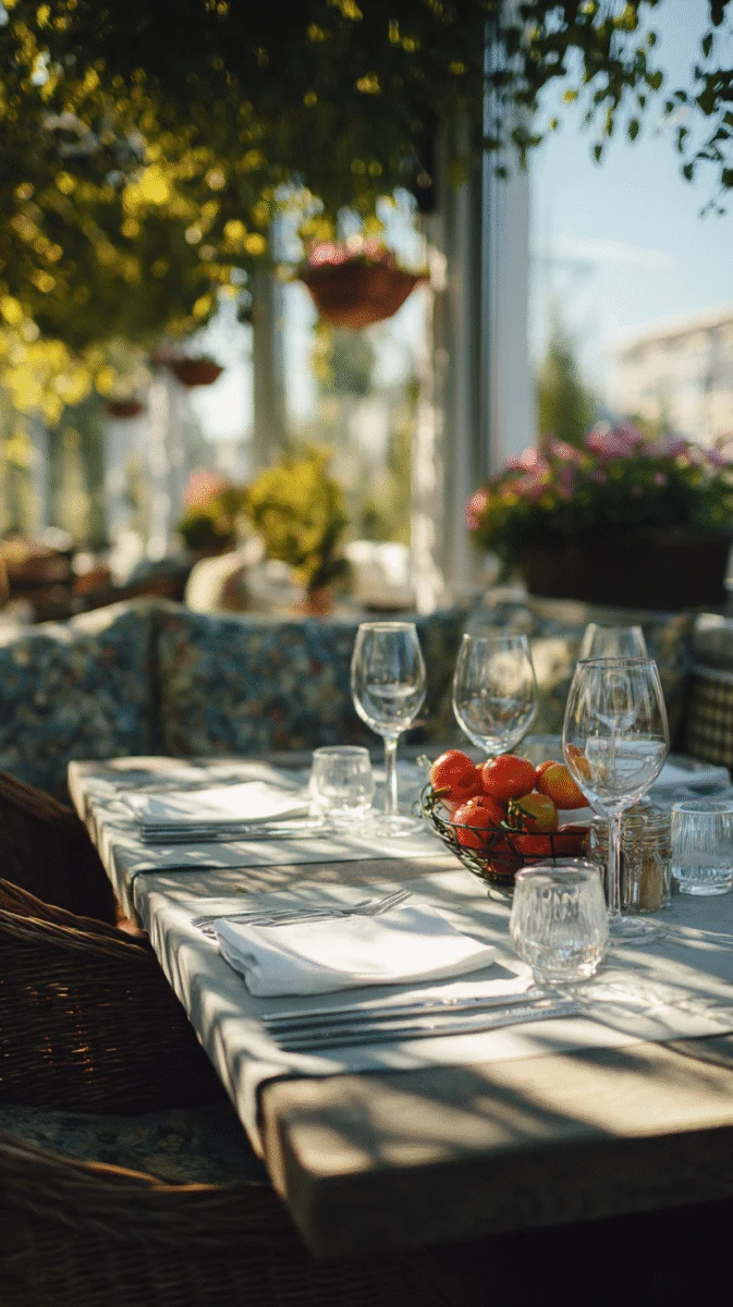 Vibrant Outdoor Dining Table with Fresh Tomatoes 1 vibrant outdoor dining table with fresh tomatoes